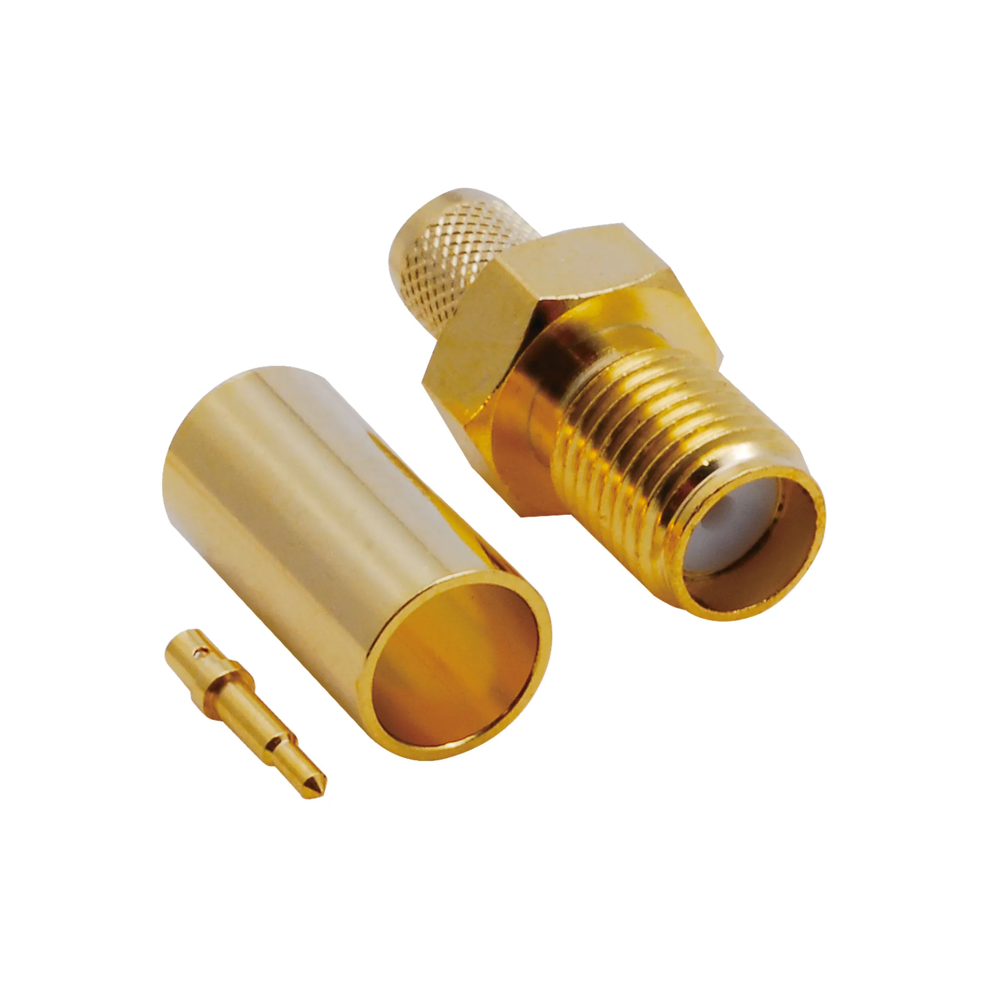 SMA Dişi Sıkmalı RP Gold Konnektör - RG58