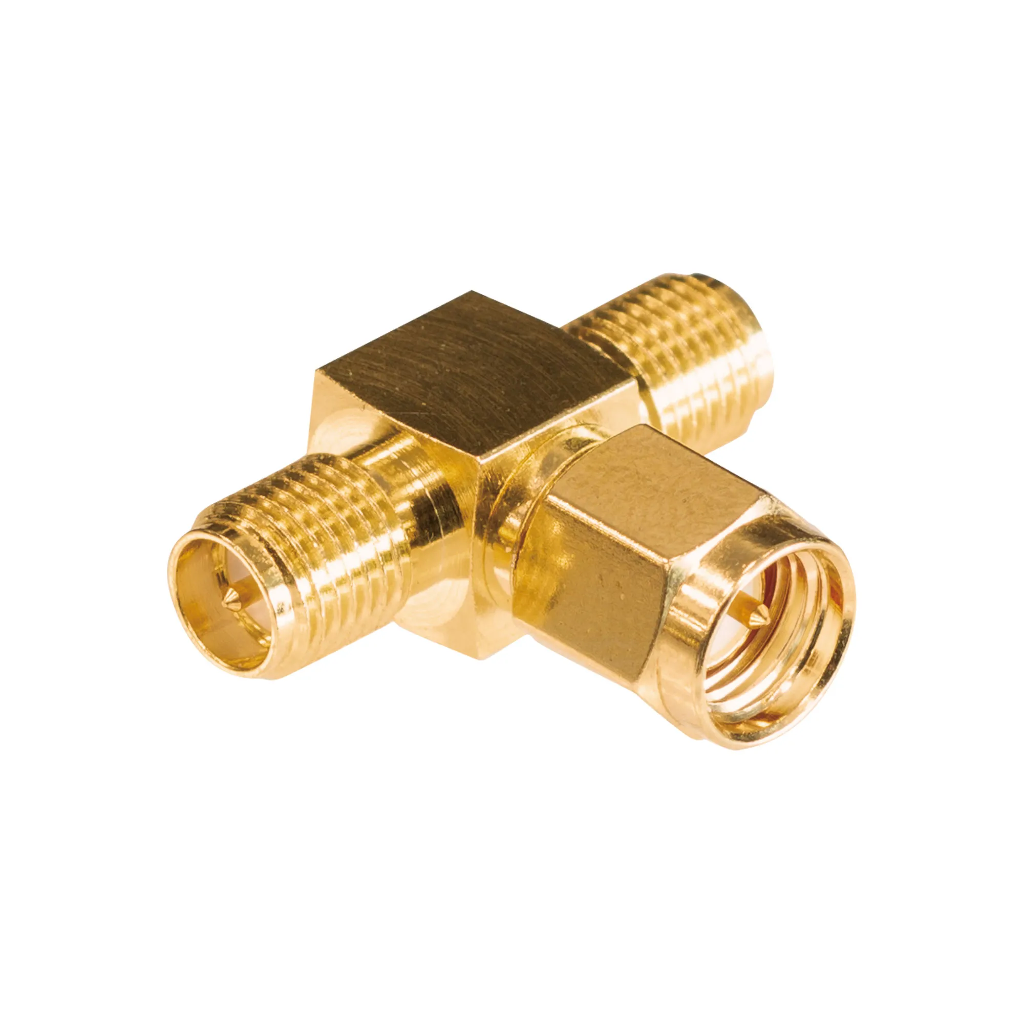 SMA Erkek RP - Dişi RP - Dişi RP T Konnektör - Gold Plated